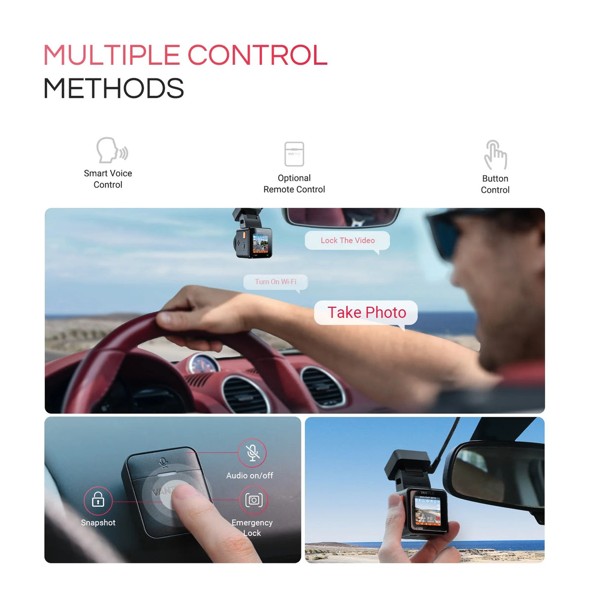 Vantrue E1 Pro 4K Mini Dash Cam – STARVIS 2 Night Vision with 5G WiFi & GPS