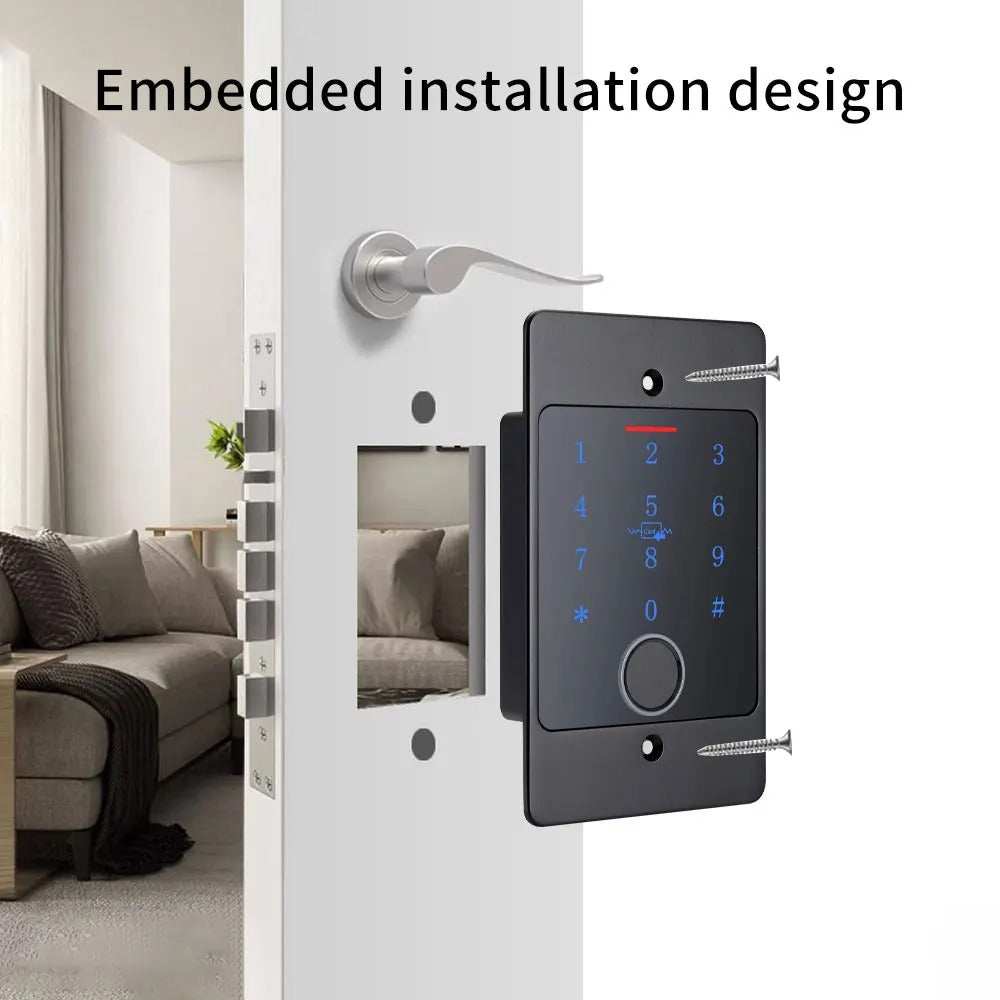 Tuya WiFi Fingerprint Access Control Keypad – Metal Waterproof Backlight Embedded