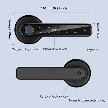 Smart Biometric Fingerprint Door Lock – TTLOCK APP Remote Unlocking