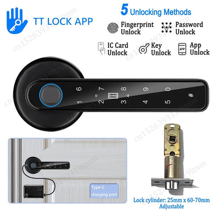 Smart Biometric Fingerprint Door Lock – TTLOCK APP Remote Unlocking